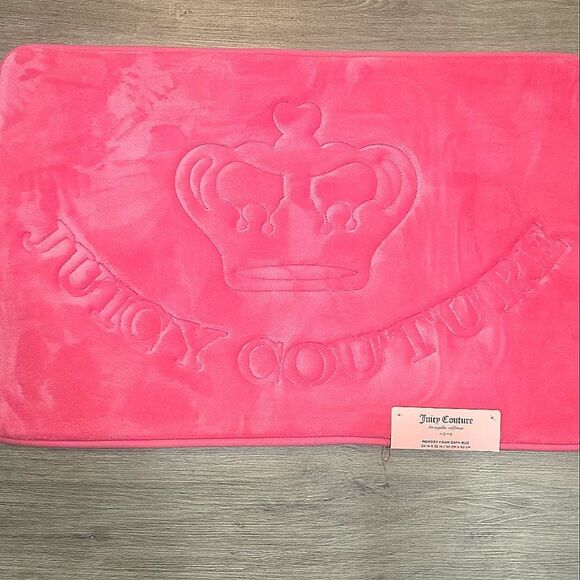 Juicy Couture Home Crown Logo Memory Foam Plush Bath Rug - Picture 3 of 6